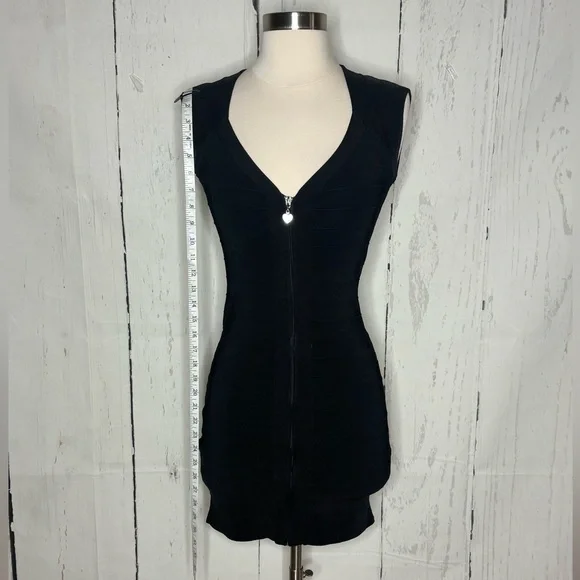 Bebe Black Ribbed Knit Dress - Picture 2 of 8